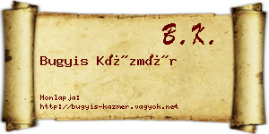 Bugyis Kázmér névjegykártya